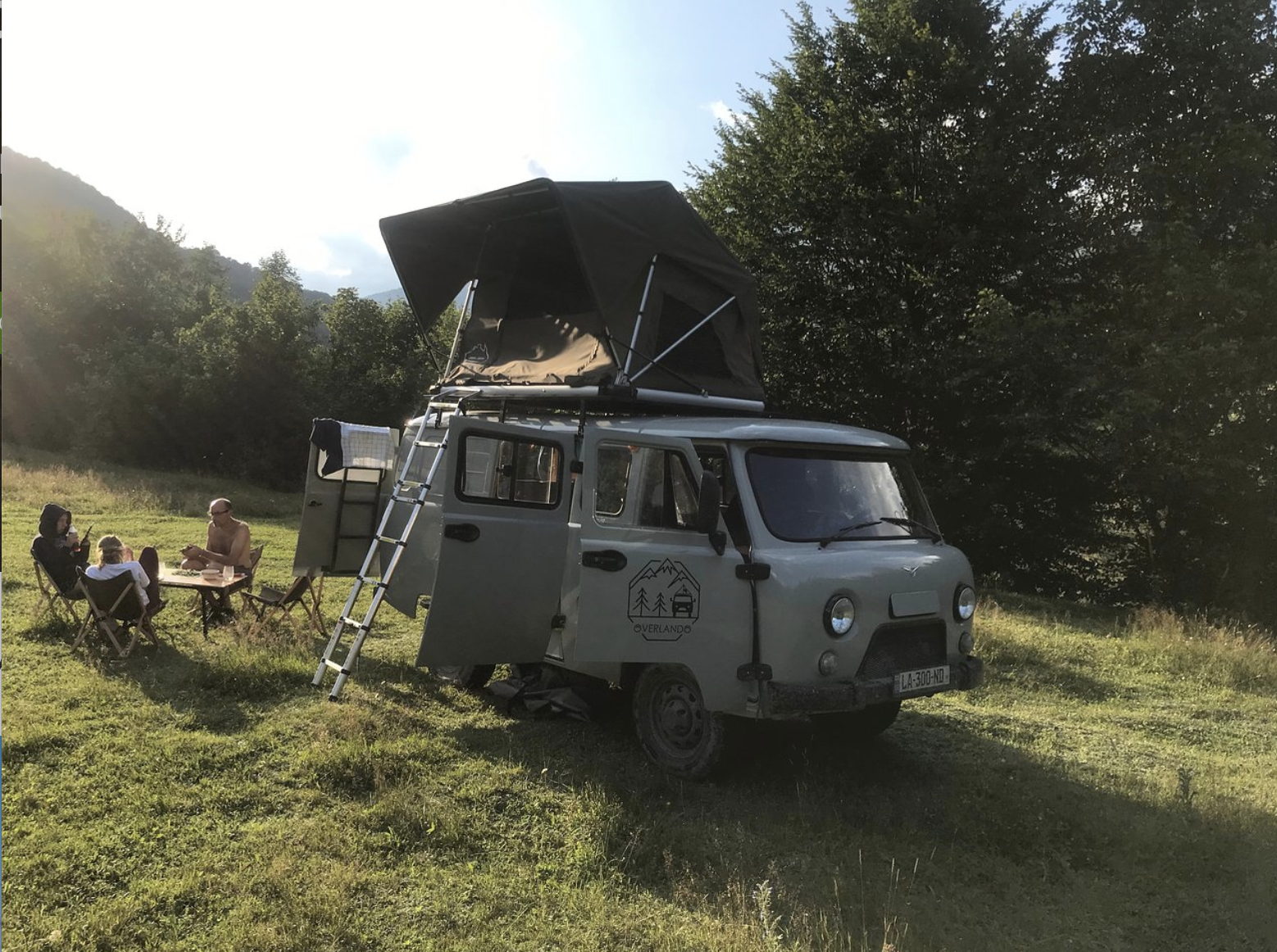 UAZ Buhanka with roof top tent wild camping