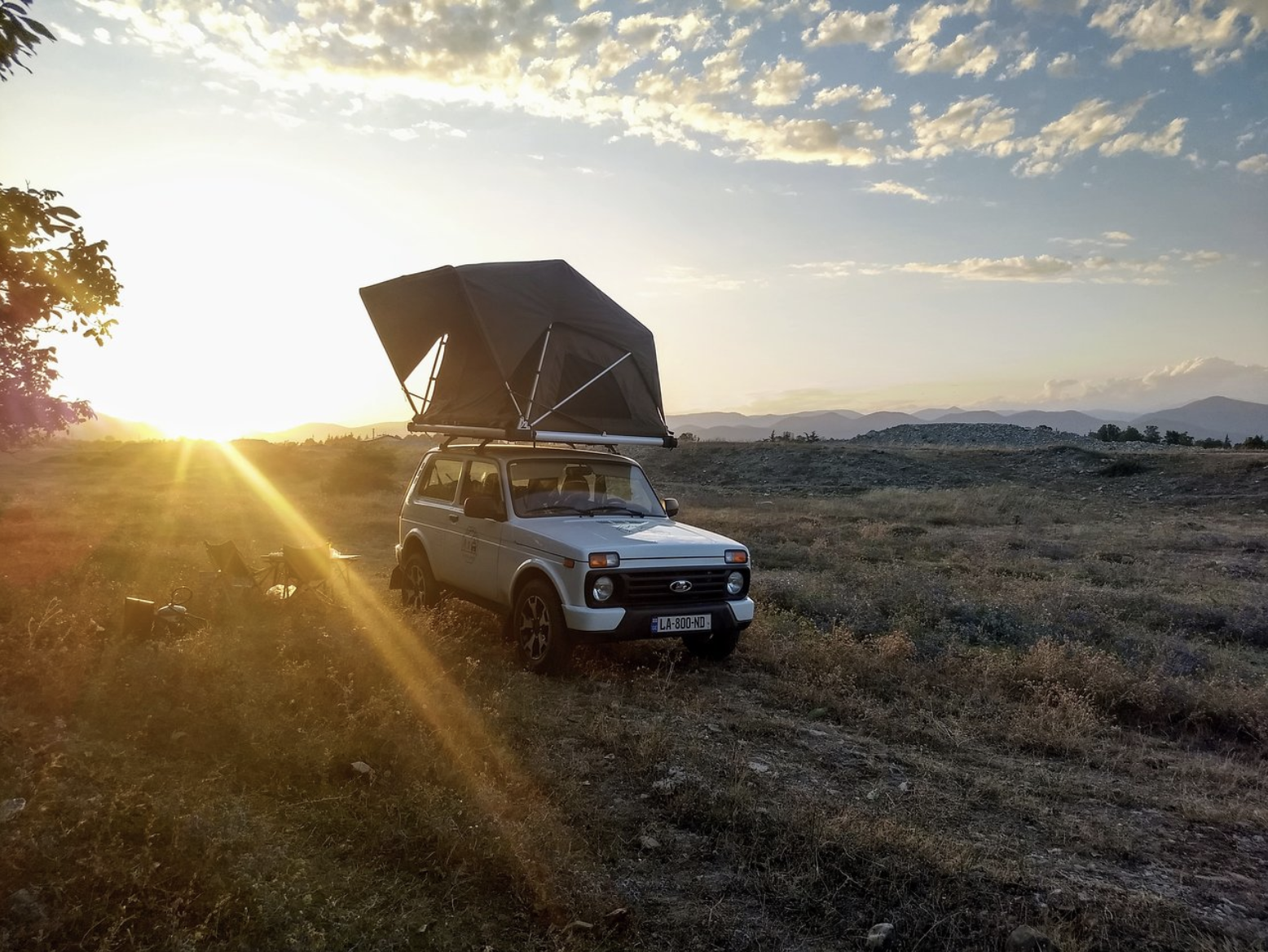 Lada Niva with roof top tent